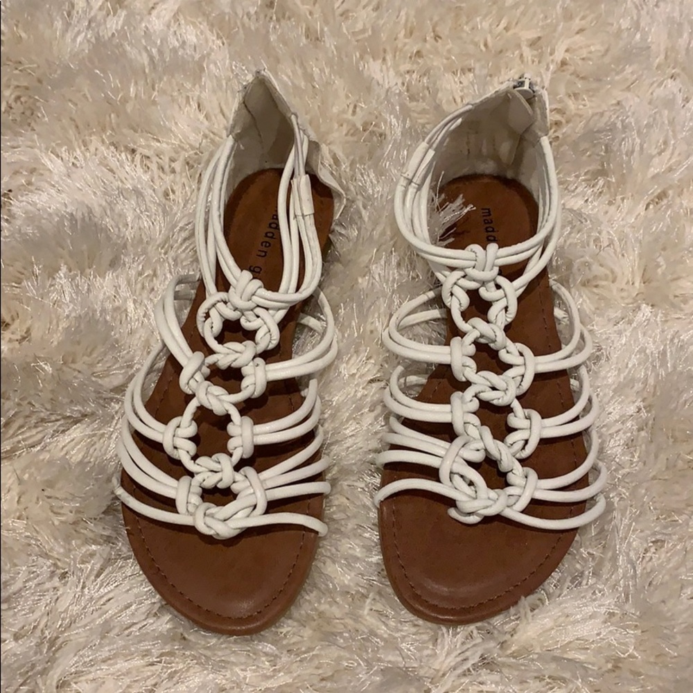 White and brown gladiators size 6.5